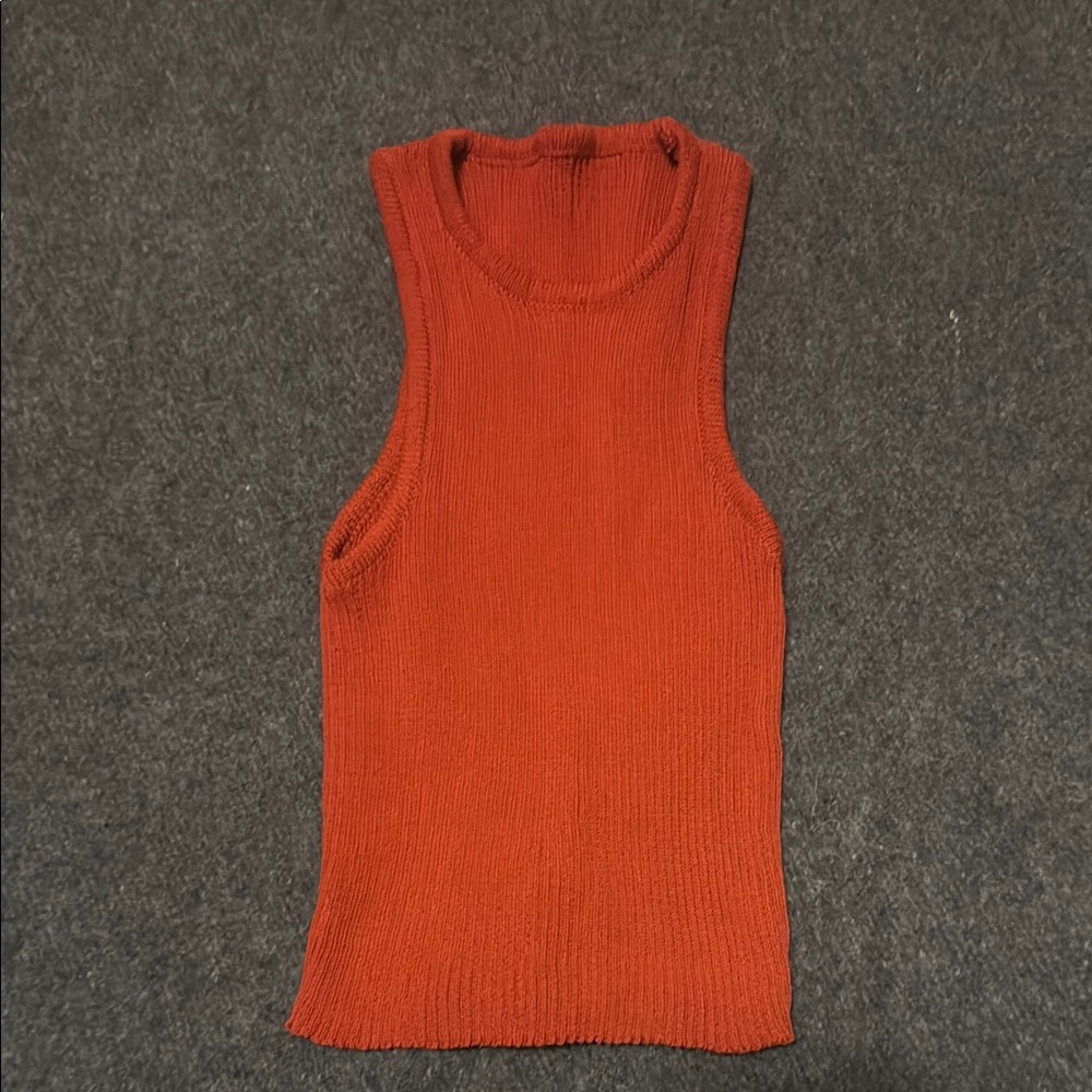 Rust Sleeveless Knit Top